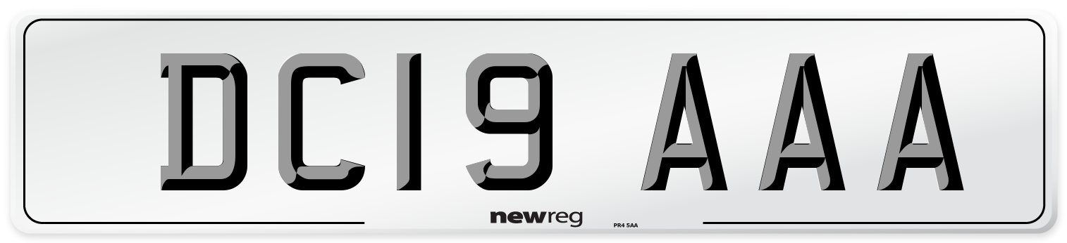 DC19 AAA Number Plate from New Reg